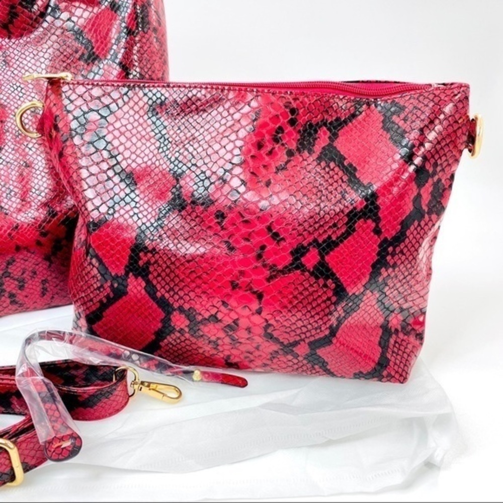 Python Snake Skin 2-in-1 Shoulder Bag - Picture 6 of 11